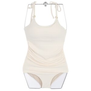 One-Piece Swimsuit for Women, Sexy Pleated Tummy-Control Slim-Fitting Conservative