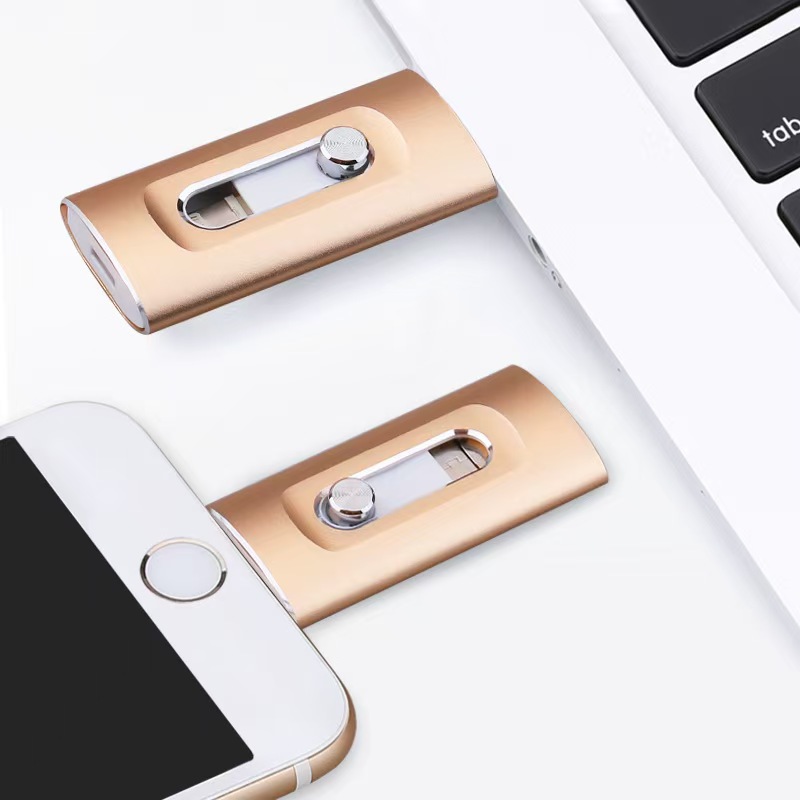 USB Flash Drive for iPhone, 3-in-1 High-Capacity 64GB Dual-Use USB Drive for Phone and Computer