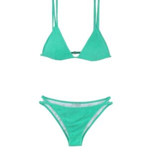 Solid Color Two-Piece Separated Swimwear, Push-Up Bra Top for Small Bust
