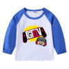 Cotton raglan T-shirt with round neck and long sleeved base