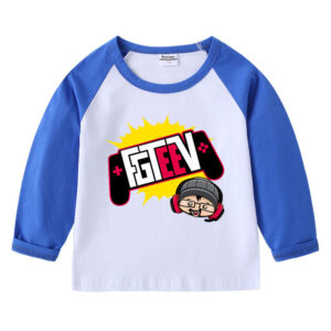 Cotton raglan T-shirt with round neck and long sleeved base