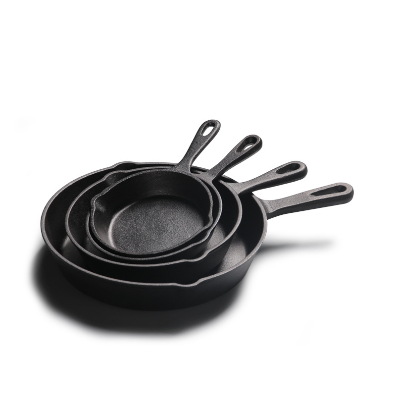 4-Pack Cast Iron Skillet Set – Non-Stick Frying Pans for Induction, Egg & Crepe Pan
