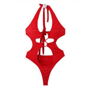 Swimwear Sexy Cut-Out Open Back Strappy Push-Up One-Piece Bikini Swimsuit for Women