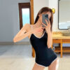 One-piece Swimsuit for Women, Simple and Fashionable, Small Bust Sexy Backless Design