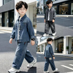 Spring and Autumn Cowboy Long Sleeve Three Piece Set Autumn Clothing