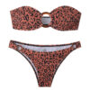 Strapless Backless Push-Up Attractive Leopard Print Two-Piece Bikini Wholesale